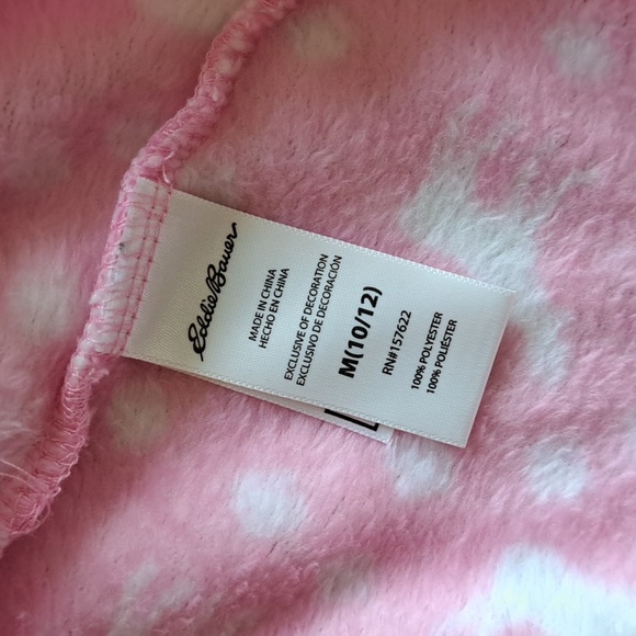 Eddie Bauer Soft Girl's Medium Fleece Knee Length Cozy Hooded Robe. - Picture 3 of 6